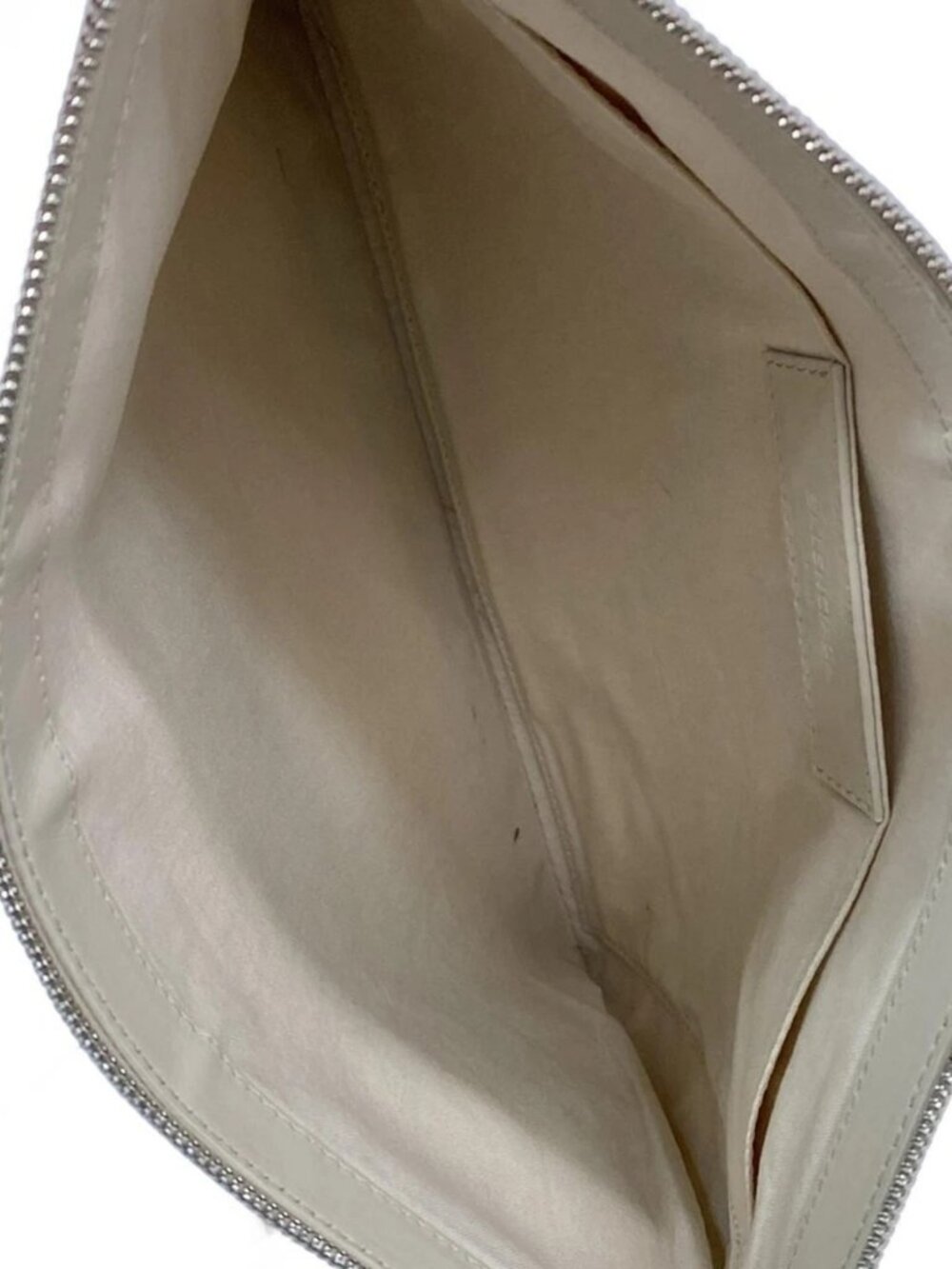 BALENCIAGA Navy Clip M 420407 Yellow White Cream Canvas Leather Clutch Bag - Picture 5 of 14